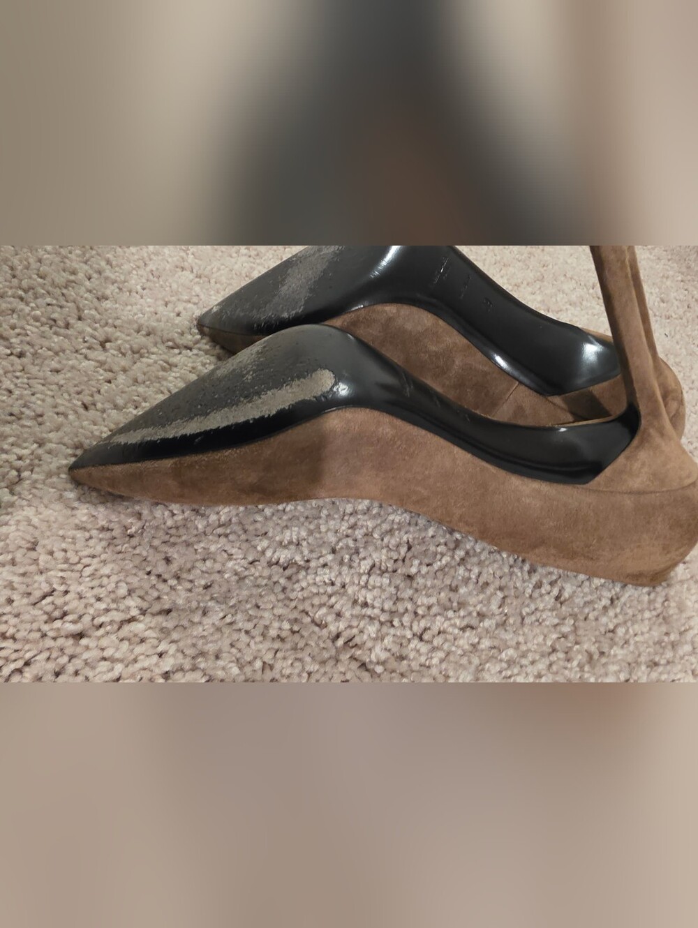 Saint Laurent Women’s Brown Suede Pointed-Toe Pumps - Picture 12 of 15